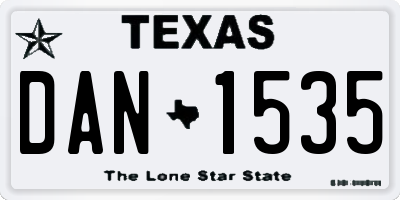 TX license plate DAN1535