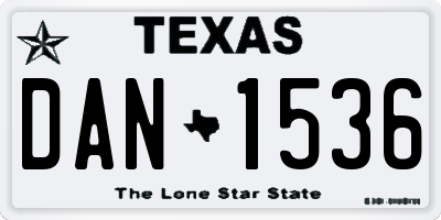TX license plate DAN1536