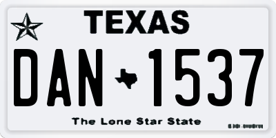 TX license plate DAN1537