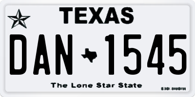 TX license plate DAN1545