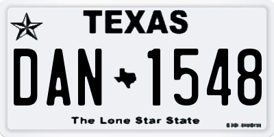 TX license plate DAN1548
