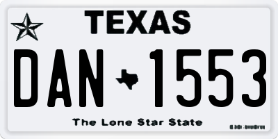 TX license plate DAN1553