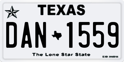 TX license plate DAN1559