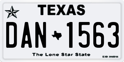 TX license plate DAN1563