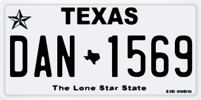 TX license plate DAN1569