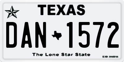 TX license plate DAN1572