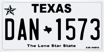 TX license plate DAN1573