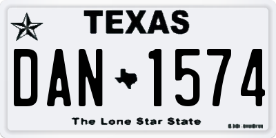TX license plate DAN1574
