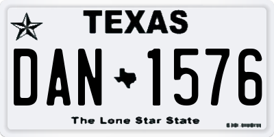 TX license plate DAN1576