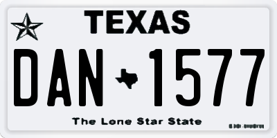 TX license plate DAN1577