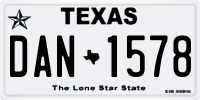 TX license plate DAN1578