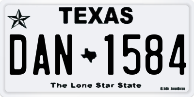TX license plate DAN1584