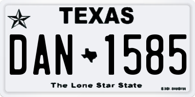 TX license plate DAN1585