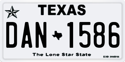 TX license plate DAN1586