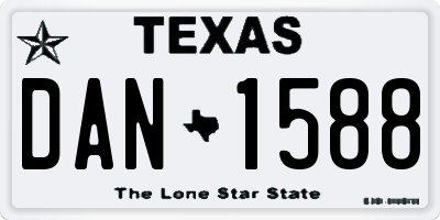 TX license plate DAN1588