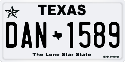 TX license plate DAN1589
