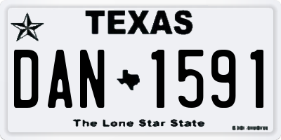 TX license plate DAN1591