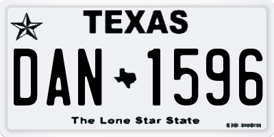 TX license plate DAN1596