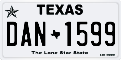 TX license plate DAN1599