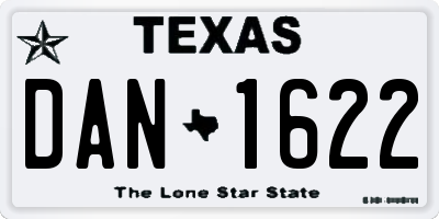TX license plate DAN1622