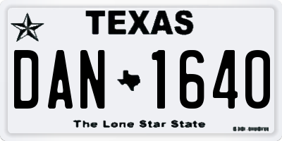 TX license plate DAN1640