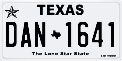 TX license plate DAN1641