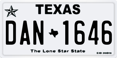 TX license plate DAN1646