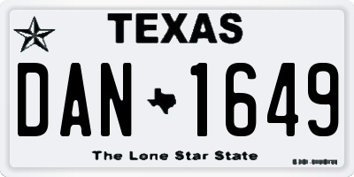 TX license plate DAN1649