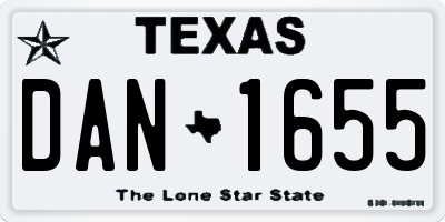 TX license plate DAN1655