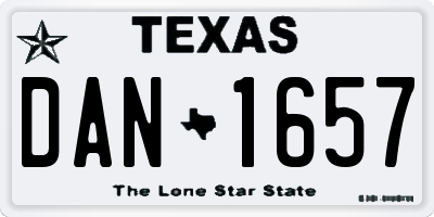 TX license plate DAN1657