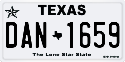 TX license plate DAN1659