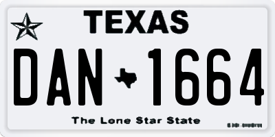 TX license plate DAN1664
