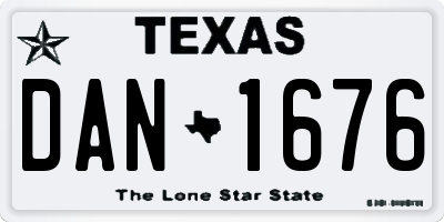 TX license plate DAN1676