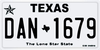 TX license plate DAN1679