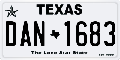 TX license plate DAN1683