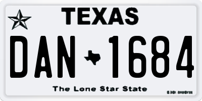 TX license plate DAN1684