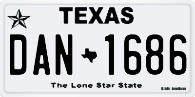 TX license plate DAN1686