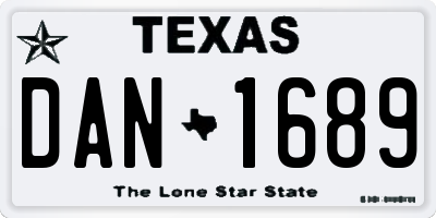 TX license plate DAN1689