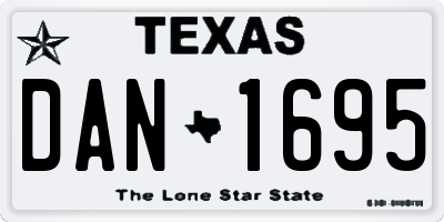 TX license plate DAN1695