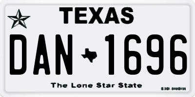 TX license plate DAN1696