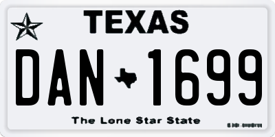 TX license plate DAN1699