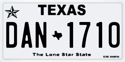 TX license plate DAN1710