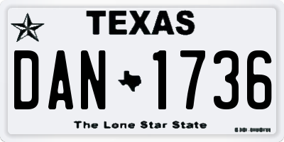 TX license plate DAN1736