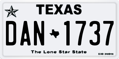 TX license plate DAN1737