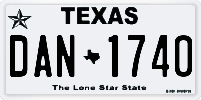 TX license plate DAN1740