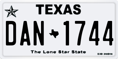 TX license plate DAN1744
