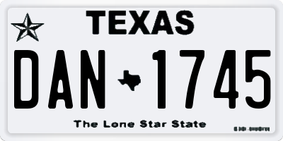 TX license plate DAN1745