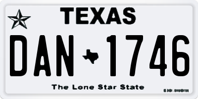 TX license plate DAN1746