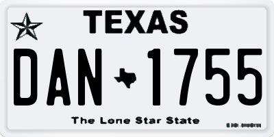 TX license plate DAN1755