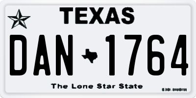 TX license plate DAN1764